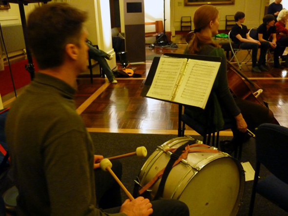 percussion and cello